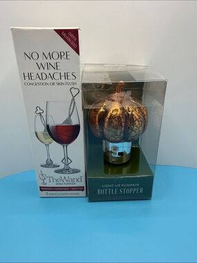 TheWand Wine Purifier & Light-Up Pumpkin Bottle Stopper - Gold/Bronze